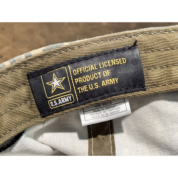 US ARMY CAMO HAT WITH AMERICAN FLAG ADJUSTABLE - Picture 6 of 7